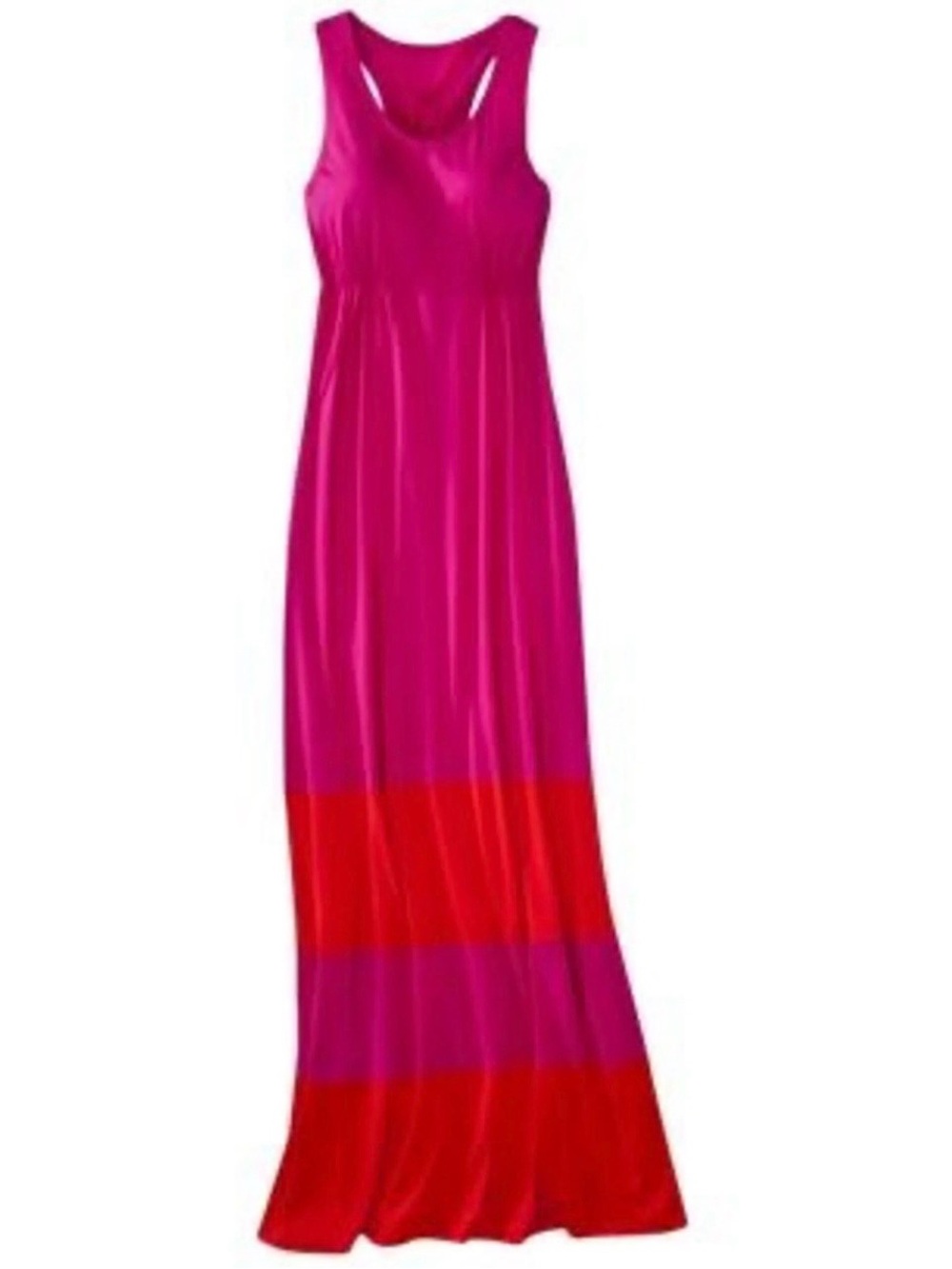 Mossimo Pink and Orange Colorblock Sleeveless Maxi Dress